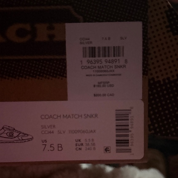 Coach Silver Sneakers NWT - Picture 9 of 9